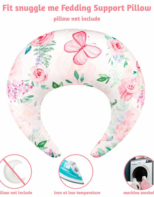 Load image into Gallery viewer, CARUILI Nursing Pillow Cover Pink Floral Ultra Soft Comfortable Only Case
