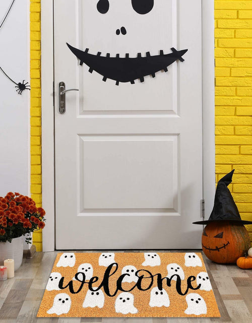 Load image into Gallery viewer, JarThenaAMCS Halloween Coir Doormat Cute Ghost Non-Slip 16.5x29 Inch

