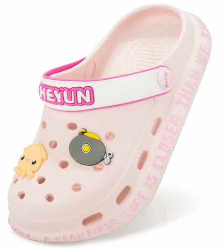 Azooken Kids Cute Clogs Slippers Pink Size 34 Lightweight Outdoor Shoes