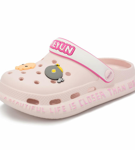 Azooken Kids Cute Clogs Slippers Pink Size 34 Lightweight Outdoor Shoes