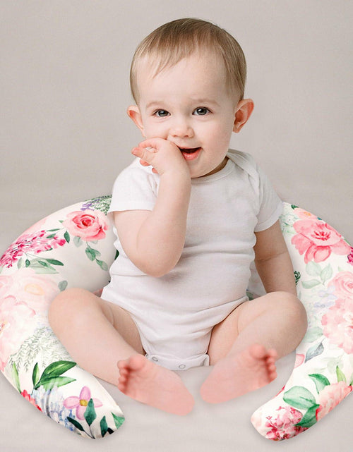 Load image into Gallery viewer, CARUILI Nursing Pillow Cover Pink Floral Ultra Soft Comfortable Only Case
