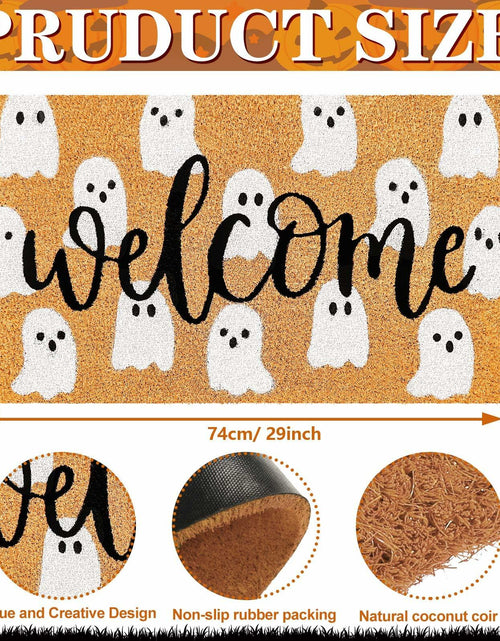Load image into Gallery viewer, JarThenaAMCS Halloween Coir Doormat Cute Ghost Non-Slip 16.5x29 Inch
