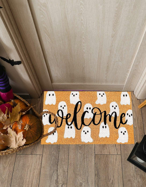 Load image into Gallery viewer, JarThenaAMCS Halloween Coir Doormat Cute Ghost Non-Slip 16.5x29 Inch
