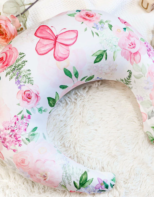 Load image into Gallery viewer, CARUILI Nursing Pillow Cover Pink Floral Ultra Soft Comfortable Only Case
