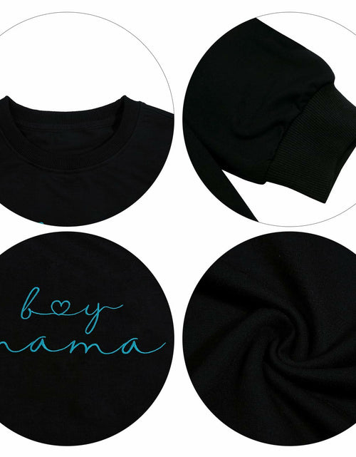 Load image into Gallery viewer, MYHALF Women Mama Oversized Crewneck Sweatshirt Pink Embroidered LS
