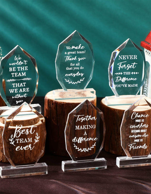 Load image into Gallery viewer, MotiMind 6 Pc Acrylic Thank You Plaques Christmas Employee Gifts Bulk
