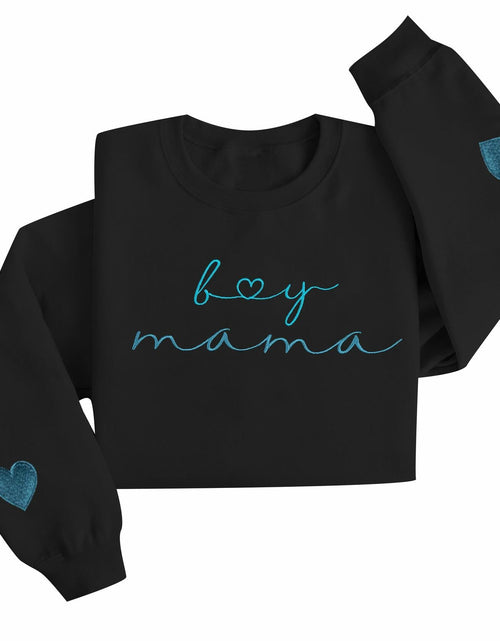 Load image into Gallery viewer, MYHALF Women Mama Oversized Crewneck Sweatshirt Pink Embroidered LS
