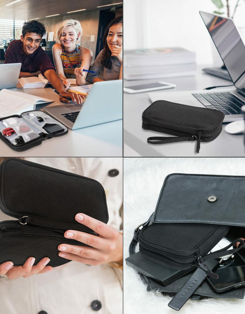 Load image into Gallery viewer, Arae Travel Electronic Organizer Pouch Black Double Layer Waterproof

