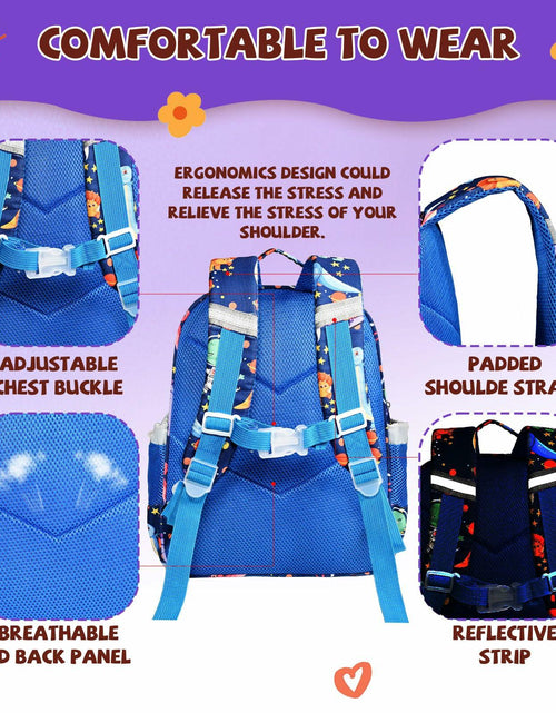 Load image into Gallery viewer, LOKESWEI Toddler Backpack 14" Blue Lightweight Durable Water-Resistant
