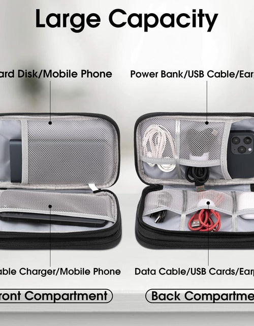 Load image into Gallery viewer, Arae Travel Electronic Organizer Pouch Black Double Layer Waterproof
