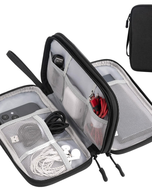 Load image into Gallery viewer, Arae Travel Electronic Organizer Pouch Black Double Layer Waterproof
