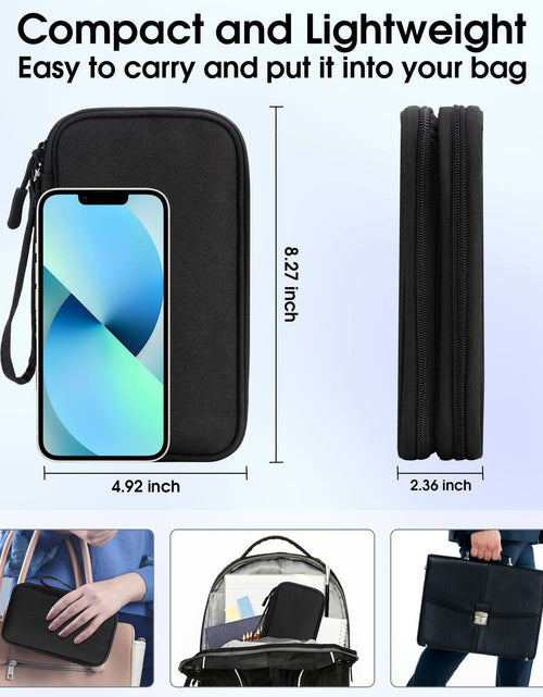 Load image into Gallery viewer, Arae Travel Electronic Organizer Pouch Black Double Layer Waterproof
