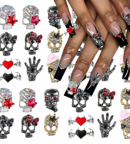 50pcs Handmade Dark Resin Bat Charms for Nails Halloween Accessories