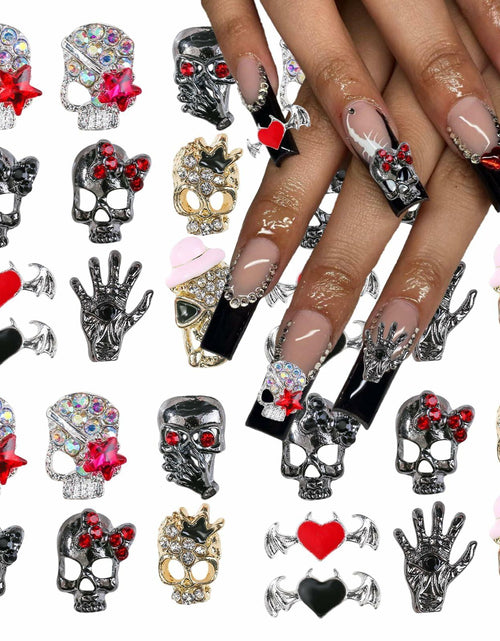 Load image into Gallery viewer, 50pcs Handmade Dark Resin Bat Charms for Nails Halloween Accessories
