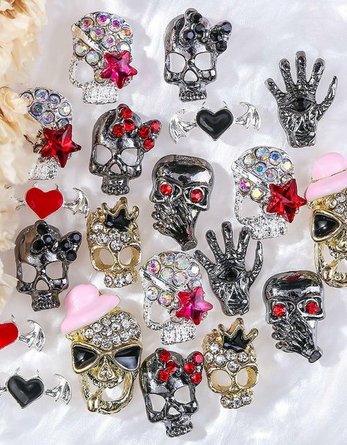 Load image into Gallery viewer, 50pcs Handmade Dark Resin Bat Charms for Nails Halloween Accessories
