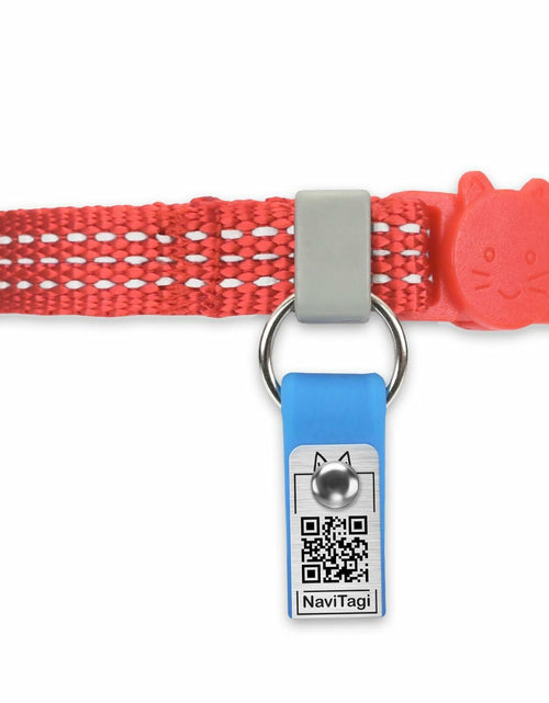 Load image into Gallery viewer, NaviTagi Cat Breakaway Reflective Soft Collar XS Red Adjustable Bell New

