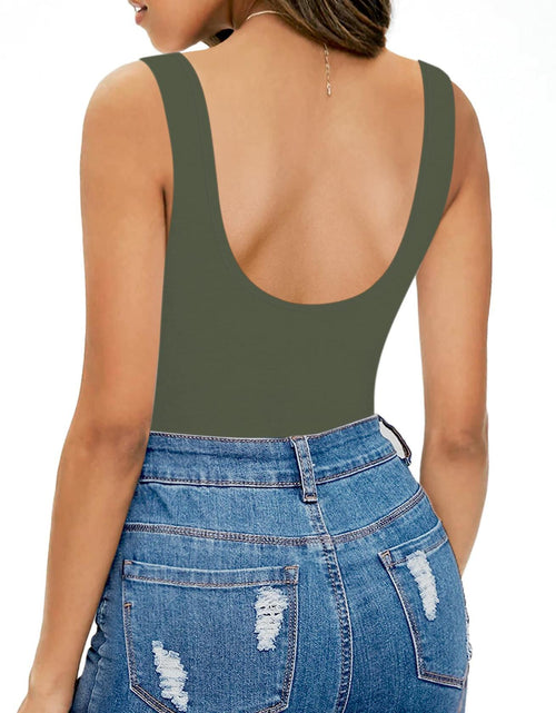 Load image into Gallery viewer, MANGOPOP Women's Backless Sleeveless Bodysuit White Size S
