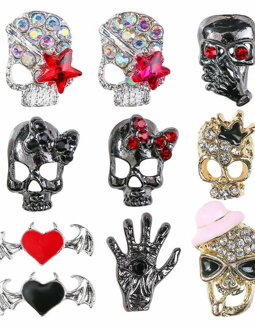 Load image into Gallery viewer, 50pcs Handmade Dark Resin Bat Charms for Nails Halloween Accessories
