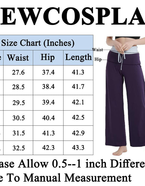 Load image into Gallery viewer, NEWCOSPLAY Women's Comfy Pajama Pants Casual Drawstring Wide Leg Size M
