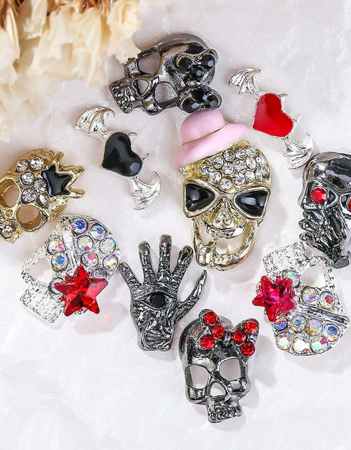 Load image into Gallery viewer, 50pcs Handmade Dark Resin Bat Charms for Nails Halloween Accessories
