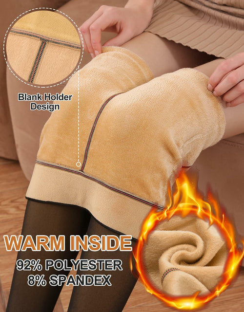 Load image into Gallery viewer, Yusongirl Women's Thermal Fleece Tights High Waist Black Size M
