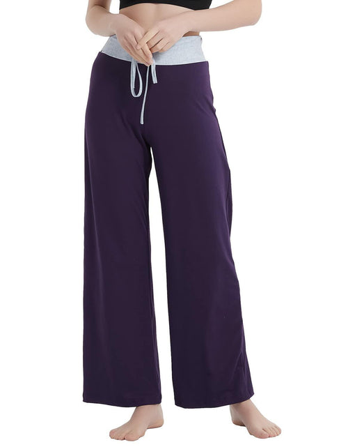 Load image into Gallery viewer, NEWCOSPLAY Women's Comfy Pajama Pants Casual Drawstring Wide Leg Size M
