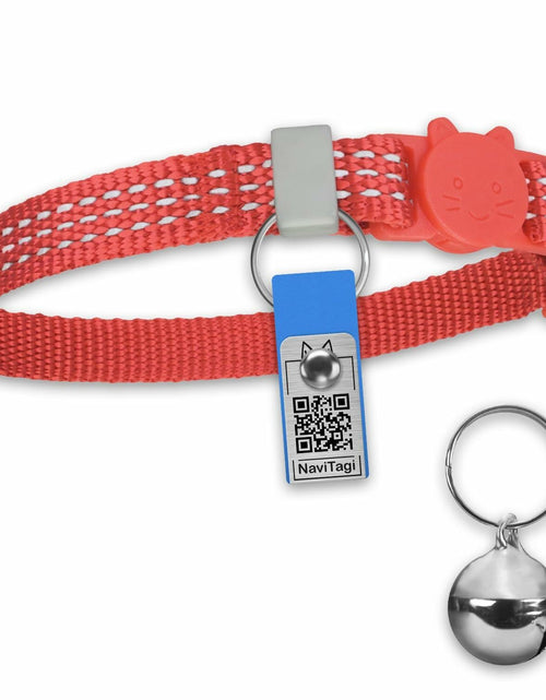 Load image into Gallery viewer, NaviTagi Cat Breakaway Reflective Soft Collar XS Red Adjustable Bell New
