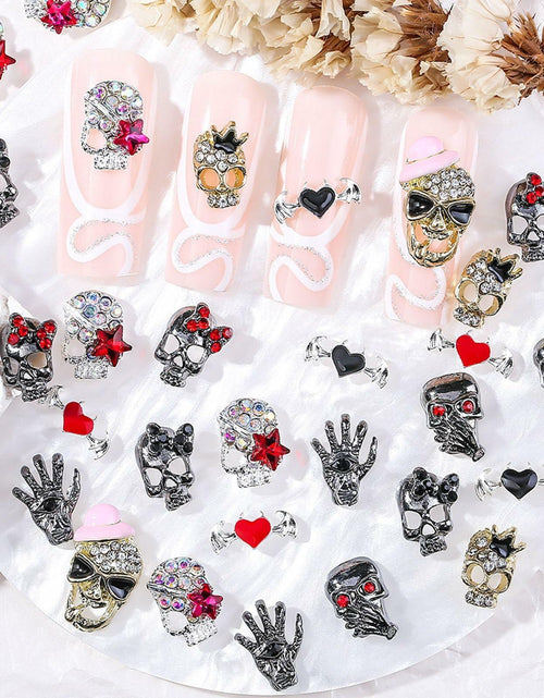 Load image into Gallery viewer, 50pcs Handmade Dark Resin Bat Charms for Nails Halloween Accessories
