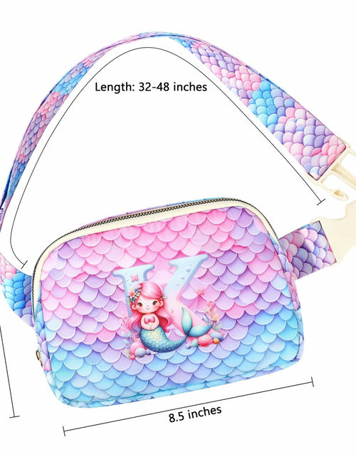 Load image into Gallery viewer, JTENGTOP Mermaid Fanny Pack Crossbody Belt Bag Initial D for Girls Ages 3-7
