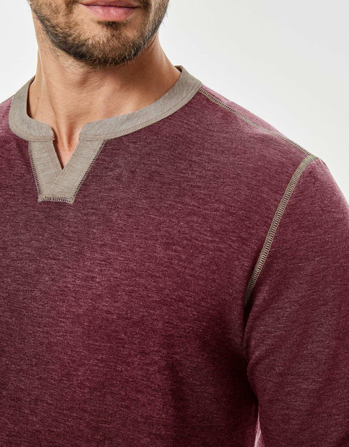 Load image into Gallery viewer, JMIERR Men's Henley Shirt Red Long Sleeve V Neck Lightweight Size 2XL
