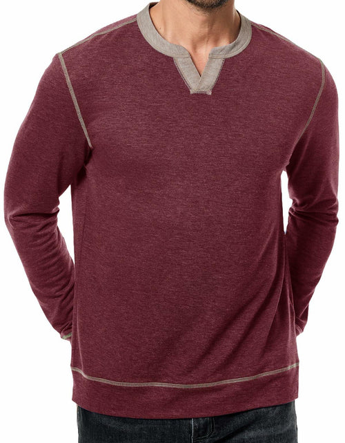 Load image into Gallery viewer, JMIERR Men's Henley Shirt Red Long Sleeve V Neck Lightweight Size 2XL
