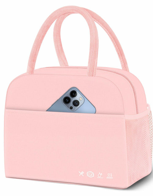 Load image into Gallery viewer, KUBYA Insulated Lunch Bag Pink Reusable Tote for Women Men Office Travel Picnic
