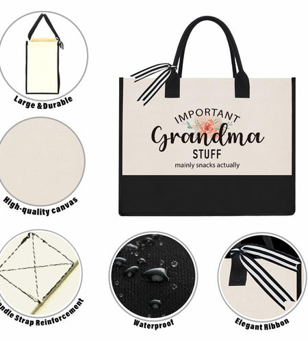 PKW Grandma Gift Tote Bag - Birthday Xmas Mother's Day Gift - From Grandchildren