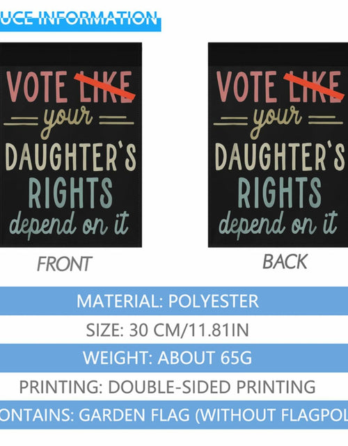 Load image into Gallery viewer, Generic Vote Like Your Daughter House Flag White Decorative Garden Flag
