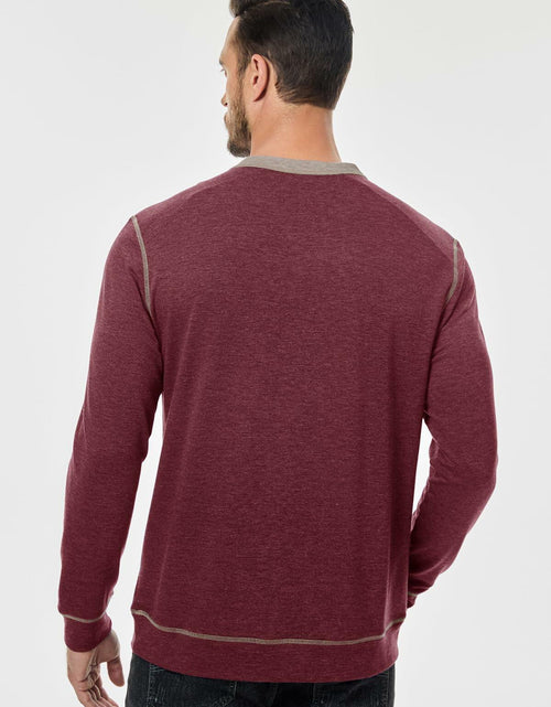 Load image into Gallery viewer, JMIERR Men's Henley Shirt Red Long Sleeve V Neck Lightweight Size 2XL

