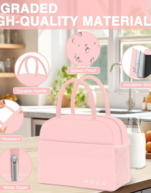 Load image into Gallery viewer, KUBYA Insulated Lunch Bag Pink Reusable Tote for Women Men Office Travel Picnic
