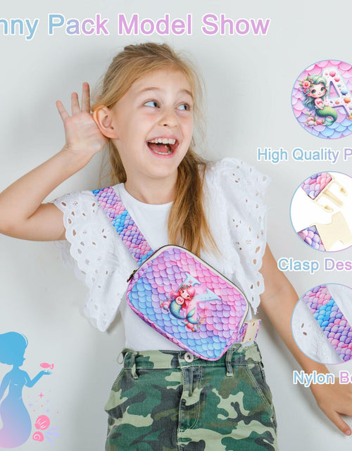 Load image into Gallery viewer, JTENGTOP Mermaid Fanny Pack Crossbody Belt Bag Initial D for Girls Ages 3-7
