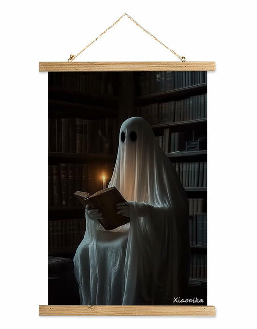 Load image into Gallery viewer, XIAOAIKA Vintage Halloween Ghost Poster 16x23in Linen Canvas Wall Art
