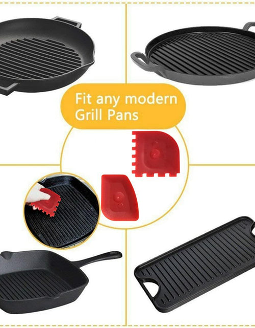 Load image into Gallery viewer, LAOJU 3PCS Cast Iron Pan Scraper Set Silicone Kitchen Cleaning Tools
