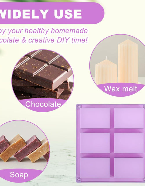 Load image into Gallery viewer, PEOVLVN Silicone Chocolate Bar Mold 6 Cavities Deep Pistachio Purple
