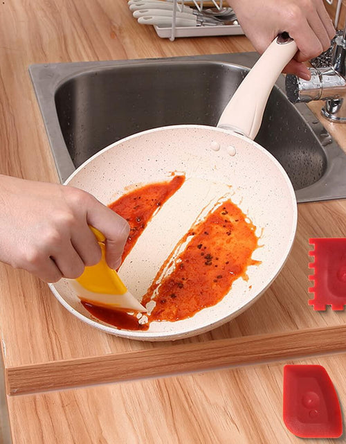 Load image into Gallery viewer, LAOJU 3PCS Cast Iron Pan Scraper Set Silicone Kitchen Cleaning Tools

