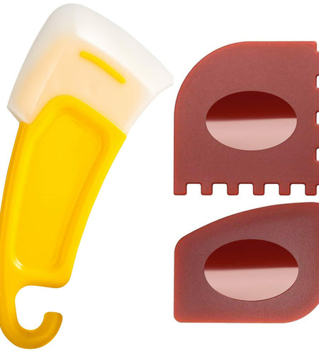 LAOJU 3PCS Cast Iron Pan Scraper Set Silicone Kitchen Cleaning Tools