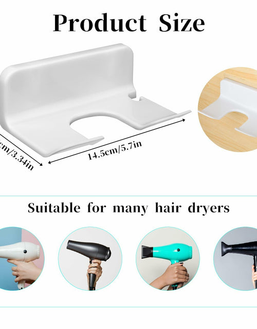 Load image into Gallery viewer, COMNICO Hair Dryer Holder Wall Mount White Self Adhesive Organizer with Cord
