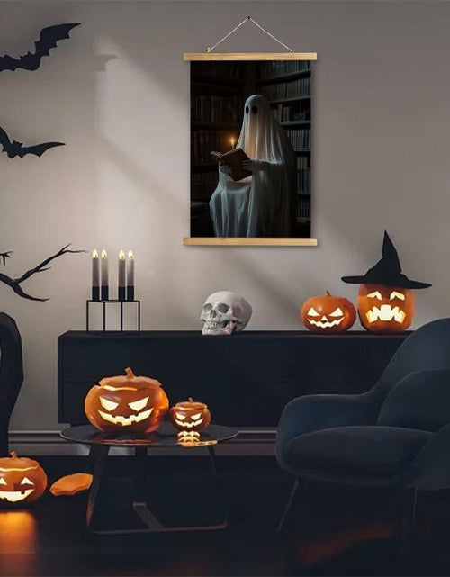 Load image into Gallery viewer, XIAOAIKA Vintage Halloween Ghost Poster 16x23in Linen Canvas Wall Art
