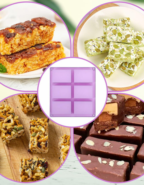 Load image into Gallery viewer, PEOVLVN Silicone Chocolate Bar Mold 6 Cavities Deep Pistachio Purple
