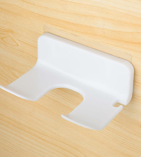 COMNICO Hair Dryer Holder Wall Mount White Self Adhesive Organizer with Cord