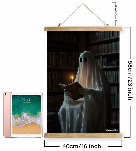XIAOAIKA Vintage Halloween Ghost Poster 16x23in Linen Canvas Wall Art