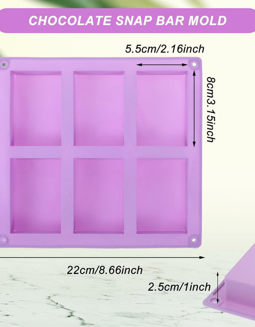 Load image into Gallery viewer, PEOVLVN Silicone Chocolate Bar Mold 6 Cavities Deep Pistachio Purple
