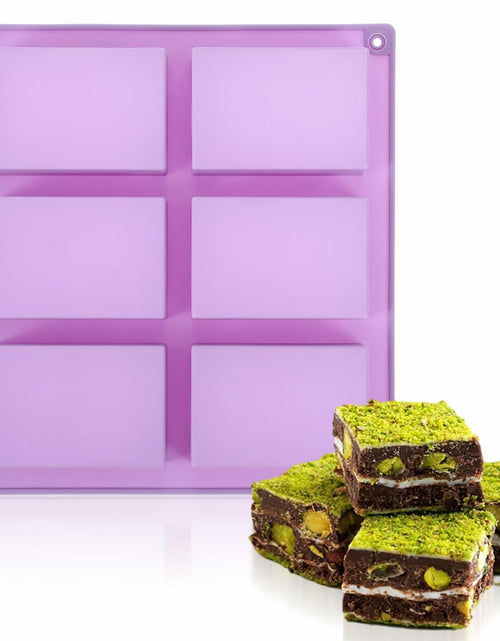 Load image into Gallery viewer, PEOVLVN Silicone Chocolate Bar Mold 6 Cavities Deep Pistachio Purple
