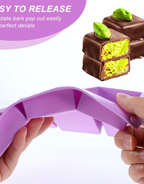 Load image into Gallery viewer, PEOVLVN Silicone Chocolate Bar Mold 6 Cavities Deep Pistachio Purple
